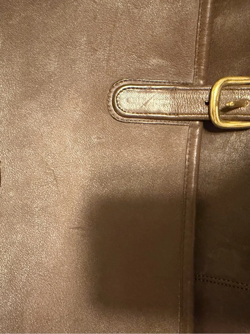 COACH Classic Brown Leather Briefcase with Buckle Accents
